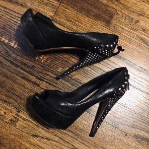 Designer - Miu Miu Black Studded Pumps -Size 35.5